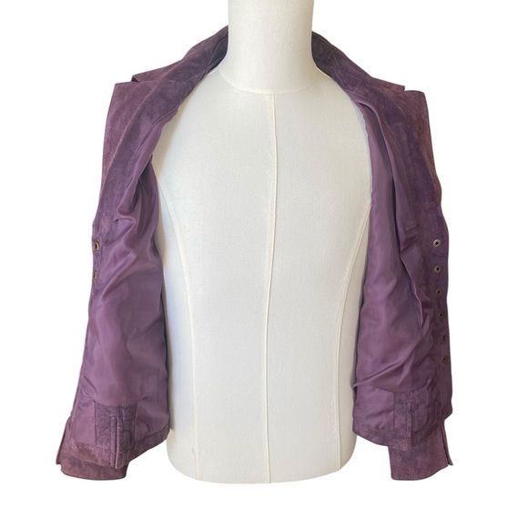 Live a Little plum leather jacket SZ M - Picture 6 of 8